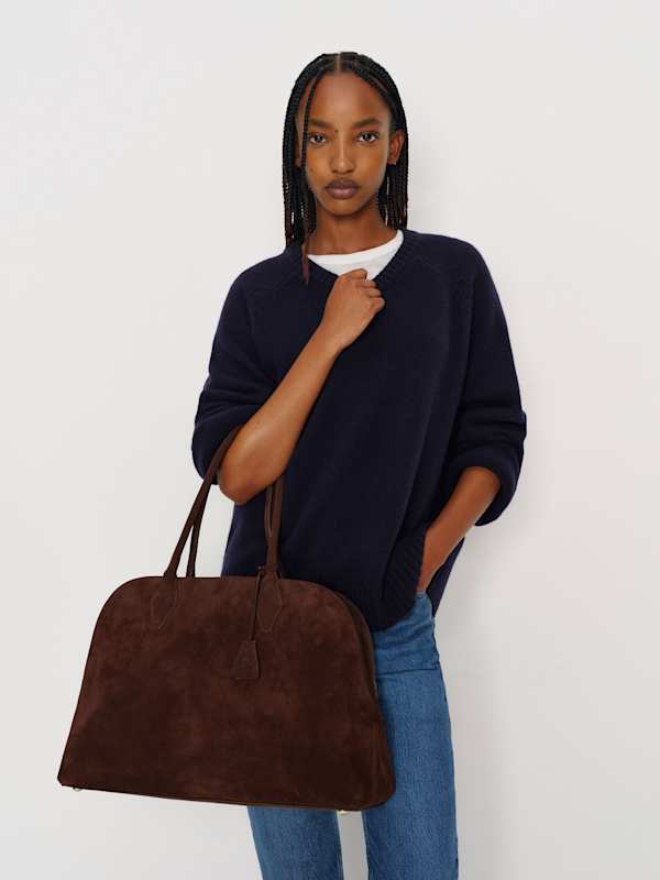 Oversized Seraphina Tote - Espresso Suede